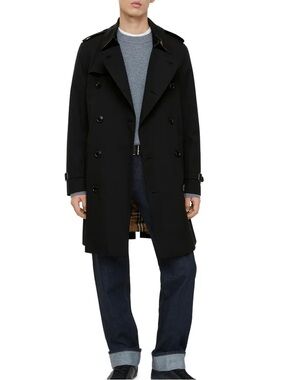 Burberry Black Trench Coat with Quilted Detachable Vest